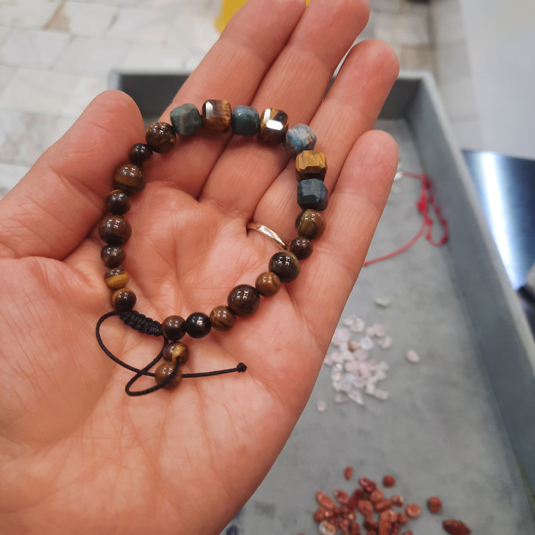 دستبند سنگی،جشم ببروآپاتیت آبی